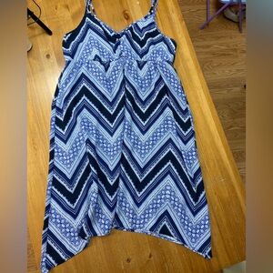 Chevron Patterned Sleeveless Dress